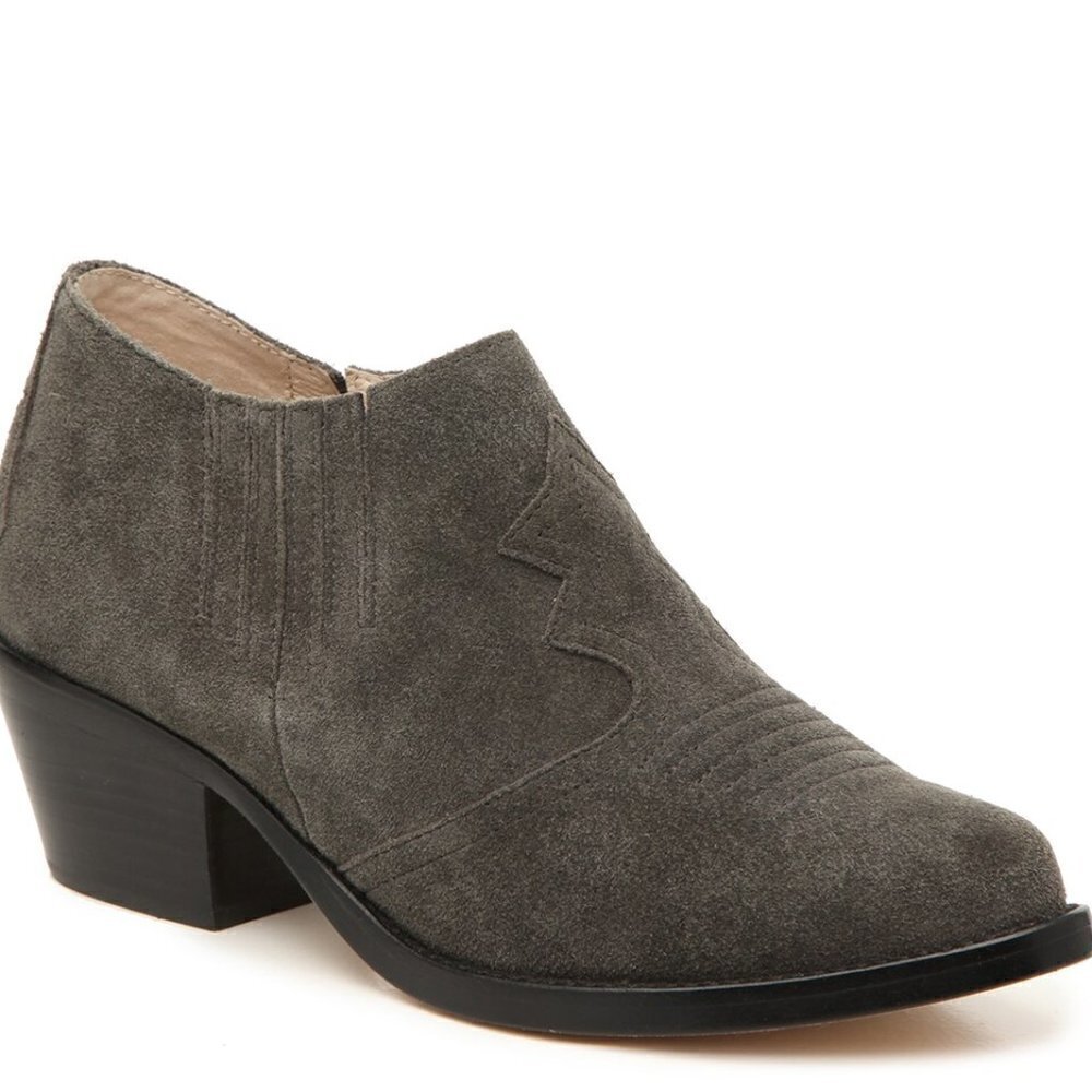 Joie Primrose Suede Western Slip on Ankle Boot Gray sz 36.5 Women's sz 6.5